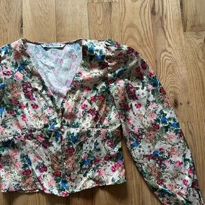 Floral Zara Button-Up Blouse
